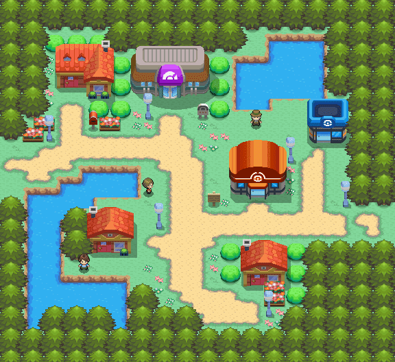 Petalburg city remake by Pokemon Diamond