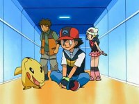 Pikachu from DP, making a Chimchar imitation