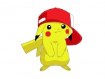 pikachu in Ash's hat