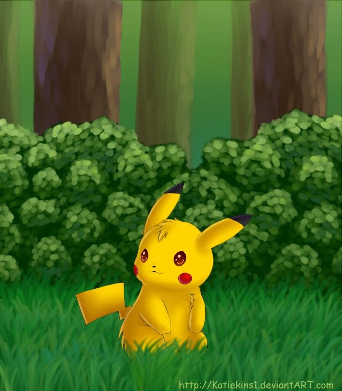 Pikachu in grass cute