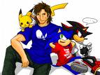 Pikachu, Sonic, Shadow, and some dude