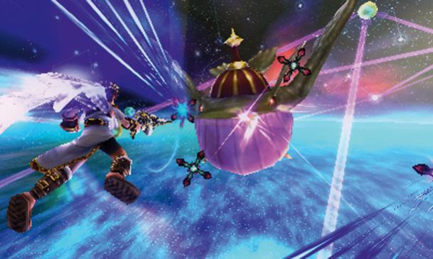 Pit in a battle that looks like space. He fairs well out there!