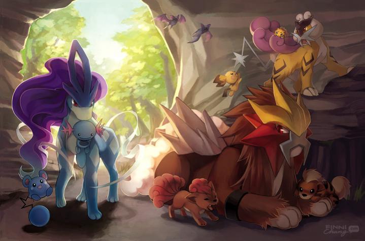 pkmn  legendary beasts by finni d6aqtlf