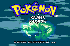 Pokemon Krähe title screen. Hack began on July 17th, 2009. A hack of Emerald.