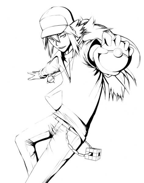 Pokemon Trainer N  WIP lineart by Chatoyant Epoch