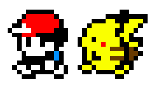 pokemon yellow character and pikachu sprites by
