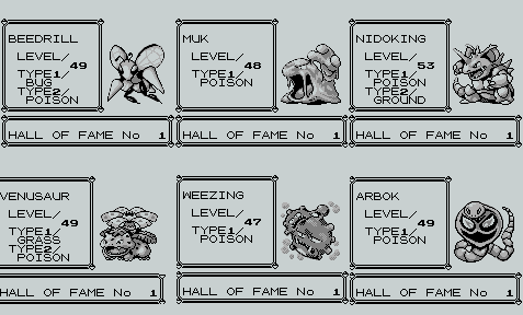 Pokemon Yellow Hall of Fame Champs