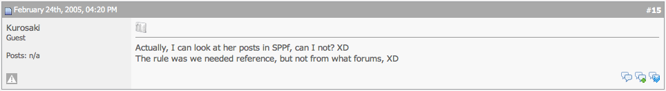 Proof that at one time Guests could post on PC!