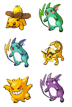 Raichu's colours strike again! I think they go expecially well with Gengar =D
