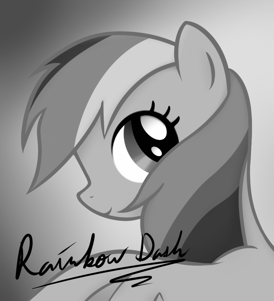Rainbow Dash Headshot - Autographed