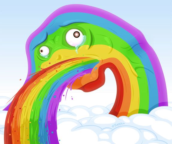 Rainbow puke