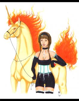 Rapidash and trainer
