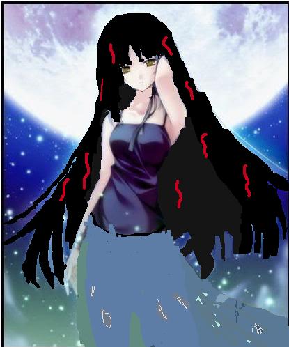 Raven.her high lights stink I know,I'm not good with it.And I FORGOT to make the shirt into a t-shirt,thats the top of a dress.She had on a long black