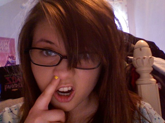 Recent, no makeup + yellow nails = big loser.