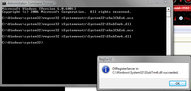 Registering SSubTmr6.dll