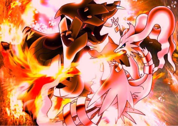 Reshiram VS Zekrom   BW   by cascadegonpory   Copy   Copy   Copy