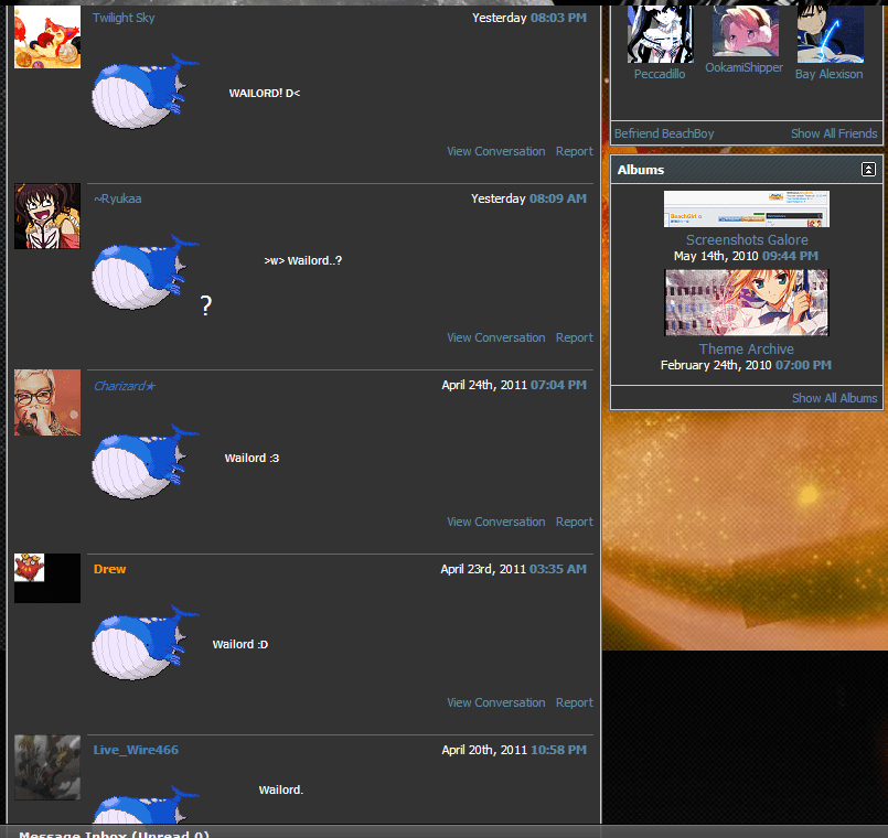 Ryan's profile.

Statements, a question, and an answer.

All with a Pokemon sprite.