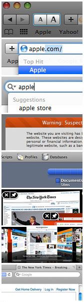 safari 4 public beta screen clips