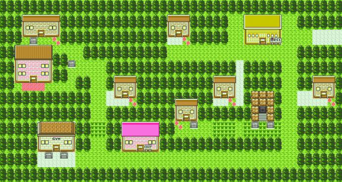 Screenshot of the layout for the 2nd Gym City of the game, Trinzall City.