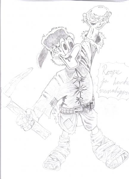 Scrooge McDuck

One of my best drawings. It's too light, my scanner didn't scan it so good. There's few finnish words. Scrooge=Roope in finnish.