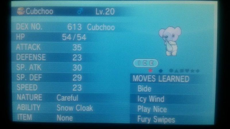 Shiny Cubchoo - Caught on 7/10/2015 in Frost Cavern.