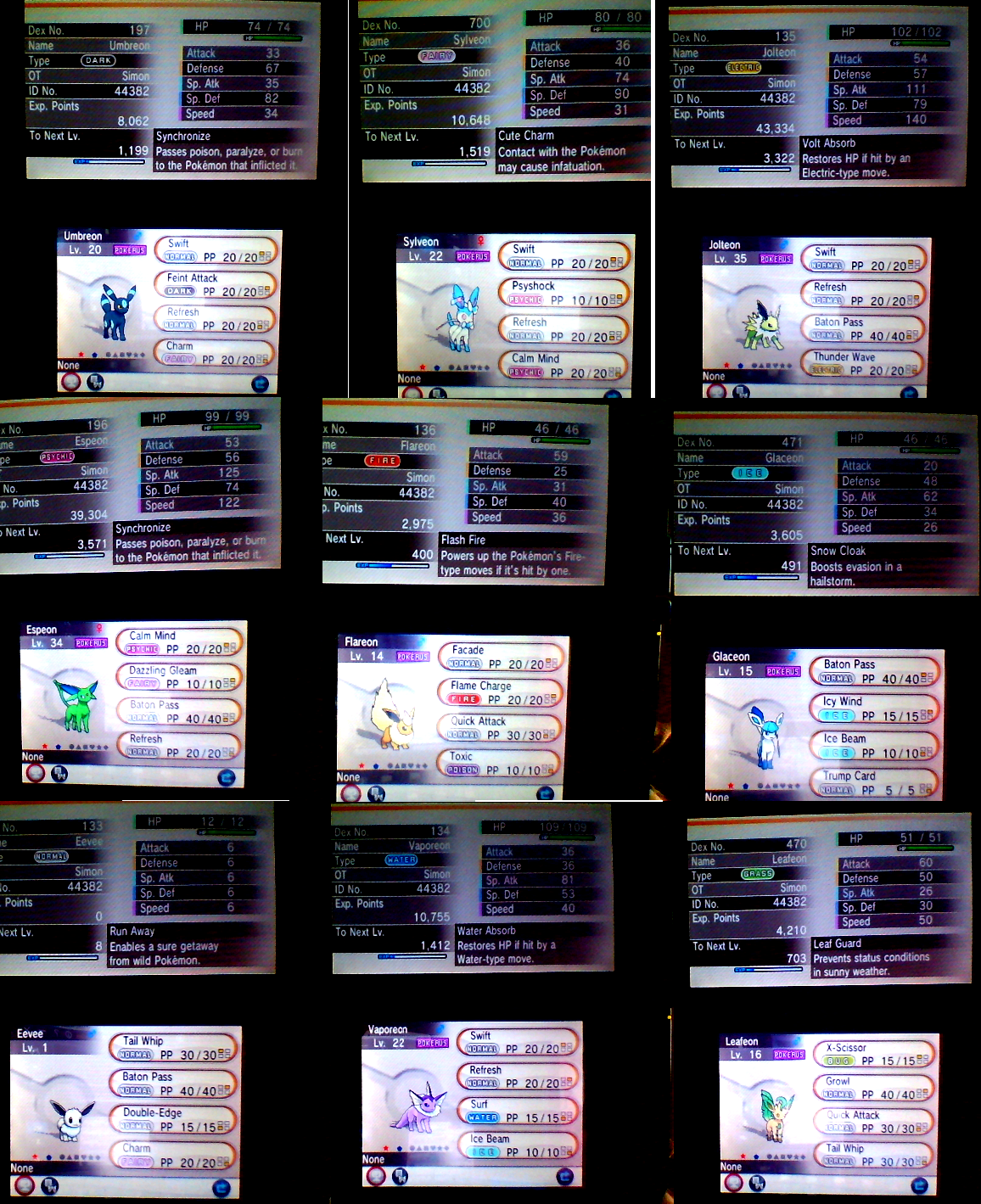 Shiny Eevee family!