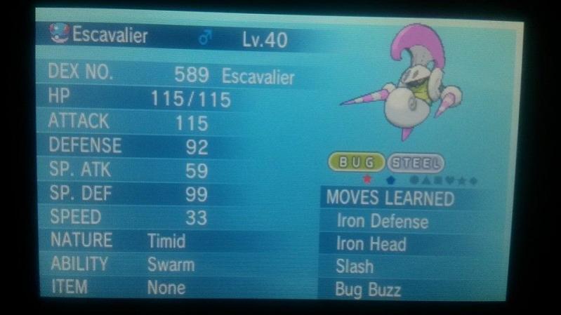 Shiny Escavalier - Caught on 2/17/2015 on Route 14