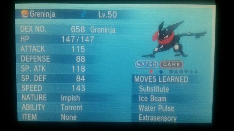 Shiny Greninja - Hatched on 5/19/2015 after 412 eggs