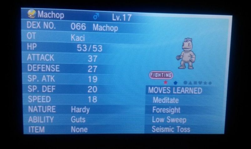 Shiny Machop that I caught on 11/12/2015.