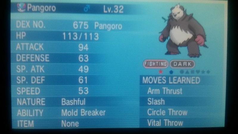 Shiny Pangoro - Hatched on 4/10/2015 in 273 eggs