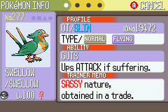 Shiny Swellow