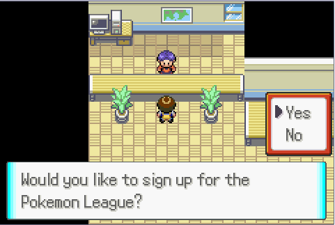 Sign up for Pokemon League?