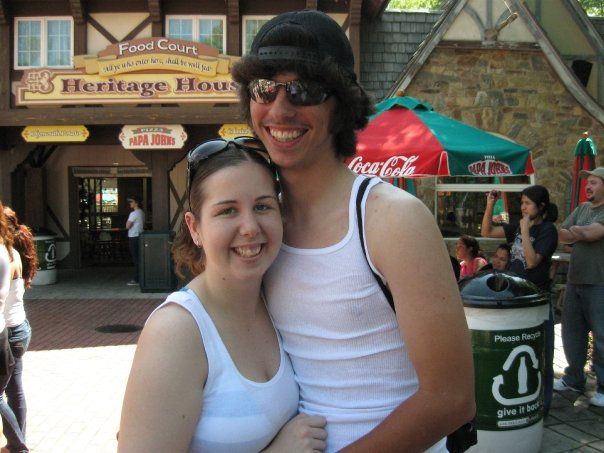 six flags for her b-day memorial day weekend. AND OMG farmer's tan. yes I work outside but not on farm.