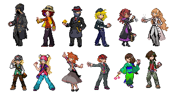 So this is the very first set of characters I've made for my Pokemon Hack that may never be finished, but I love working on it nonetheless.
I'm not qu