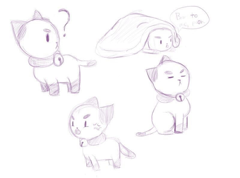 Some warm-up Puppycat sketches when I got my new tablet.