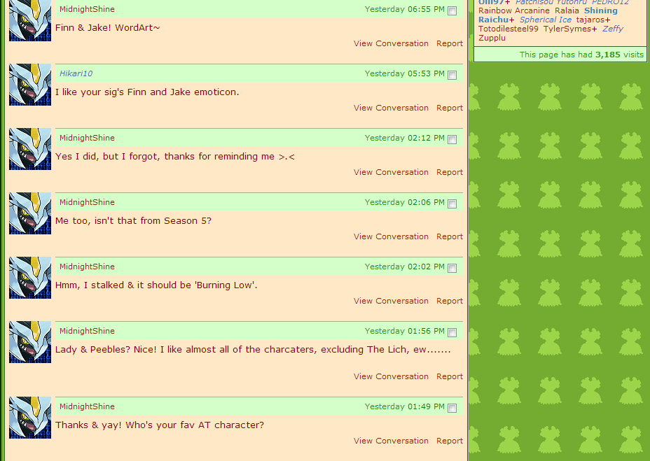 Spot the difference!

Isn't it weird that the convos are about Adventure Time?