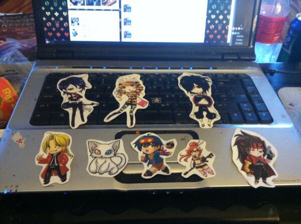Stickers on top are by sensei. the ones on the bottom... I forgot. ^^;