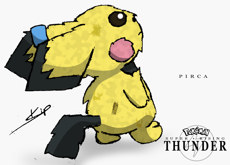 Super Rising Thunder again! ^^  This is Pirca, troubled young Pichu and star of the hack.  Here he is, looking into the sky and wondering, or maybe re