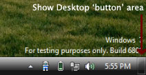 Taskbar areas in Windows 7