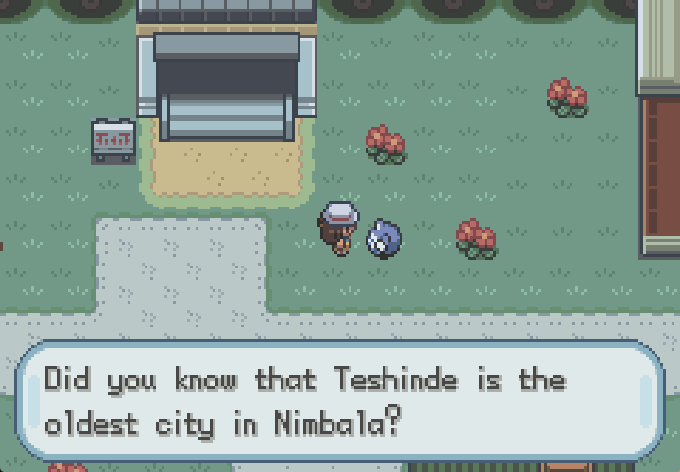 Teshinde is the oldest city in Nimbala. Thanks for that piece of history random Poliwrath!
