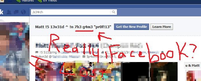 the evils of fb leetspeek setting discovered by my friend when he was looking at my profile
