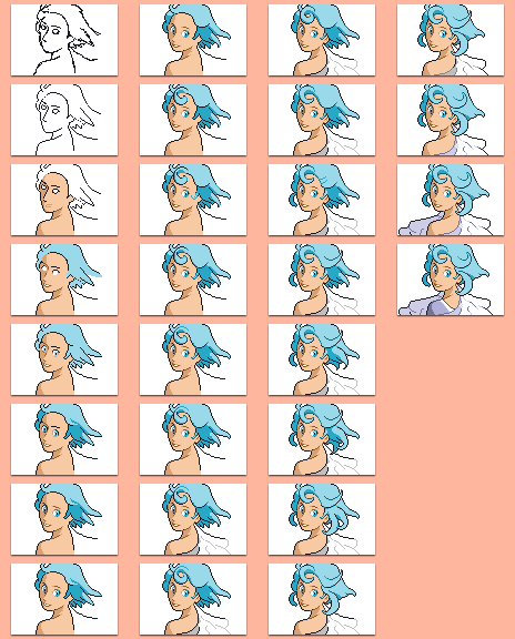 The frames from the animation.