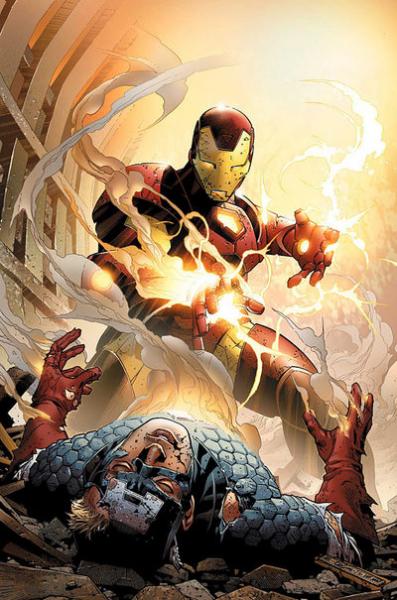 The last battle for Captain America, losing to a former ally, Iron Man.