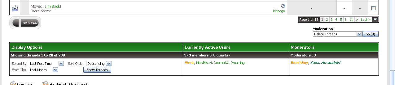 The latest moderating team for New Users/Welcome.