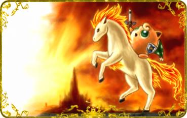 The Legend of Jigglypuff: Jiggly's Adventure!!!
It's Jiggly, riding on Eponyta, holding up... The 'Marker Sword'!!!