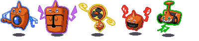 the new rotom forms! idk their names though...'¬_¬ but they look a lot like kitchen appliances^^'