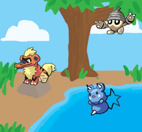 The starters of pokemon Argon: seedel, (name pending), and Azupi. Who do you choose?