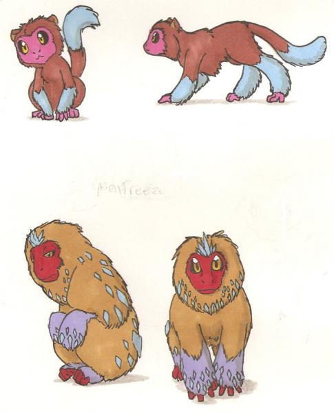 These little guys I need to work on. I kept them a bit too realistic- bad habit of mine, really. Snomo and Monfreeze, if I remember their names correc