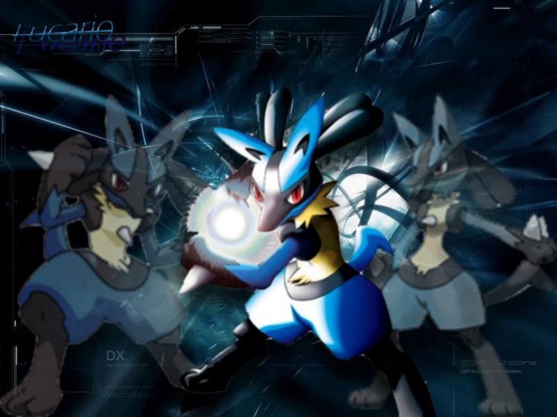 This is a Lucario wallpaper not created by me. It is still awesome though.