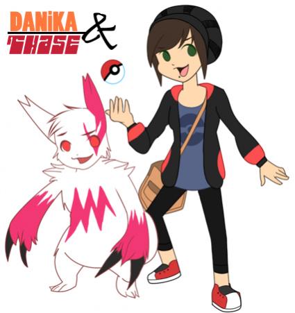 This is a pic I did of me in a (skinny, lol) trainer form, featuring my beloved Zangoose Chase :B Hurp Derp!